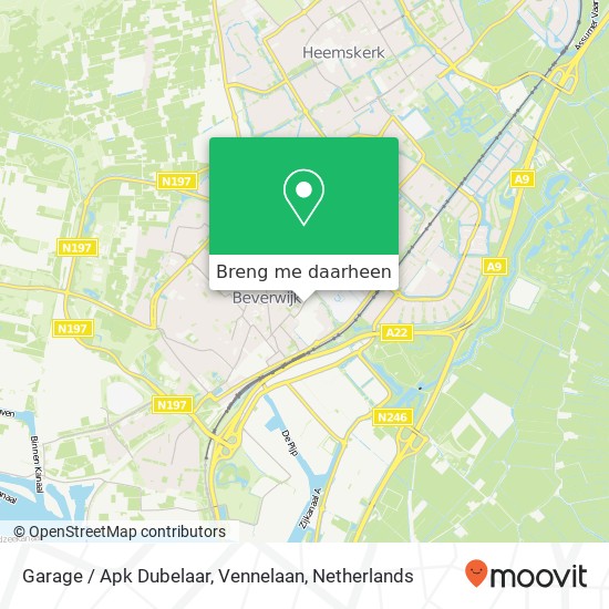 Garage / Apk Dubelaar, Vennelaan kaart