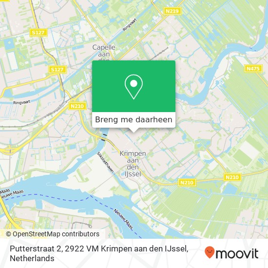 Putterstraat 2, 2922 VM Krimpen aan den IJssel kaart