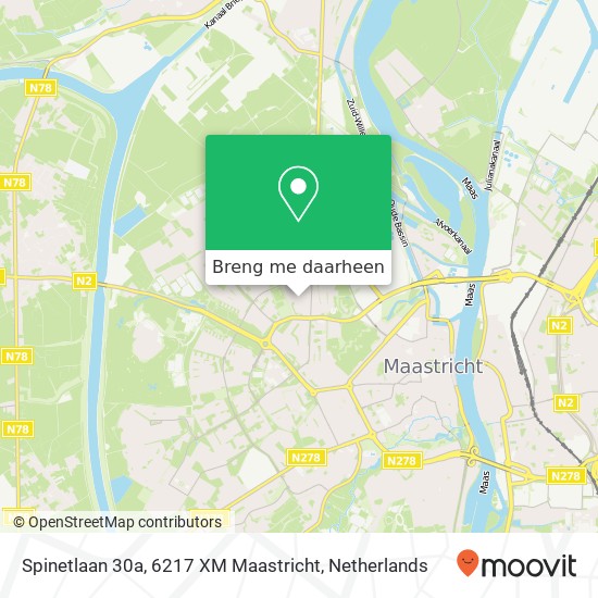 Spinetlaan 30a, 6217 XM Maastricht kaart