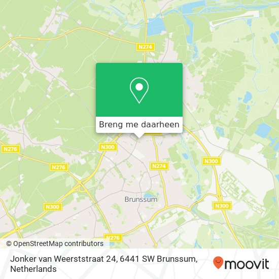 Jonker van Weerststraat 24, 6441 SW Brunssum kaart