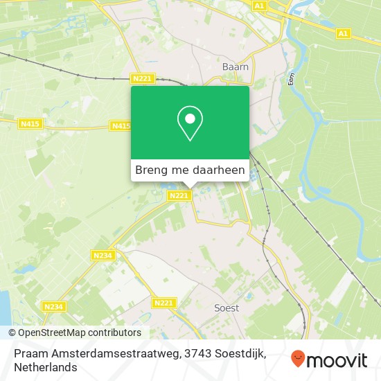 Praam Amsterdamsestraatweg, 3743 Soestdijk kaart