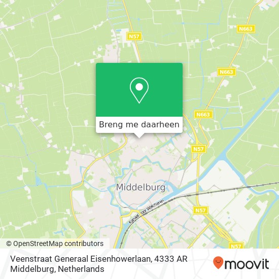 Veenstraat Generaal Eisenhowerlaan, 4333 AR Middelburg kaart