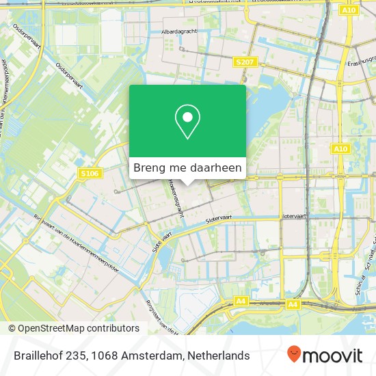 Braillehof 235, 1068 Amsterdam kaart