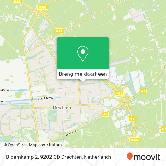 Bloemkamp 2, 9202 CD Drachten kaart