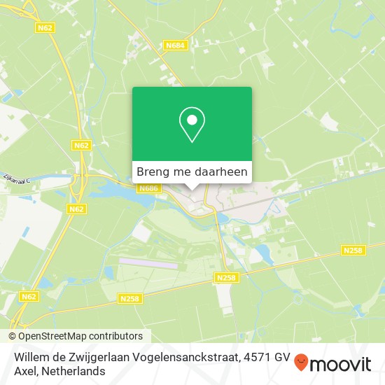 Willem de Zwijgerlaan Vogelensanckstraat, 4571 GV Axel kaart