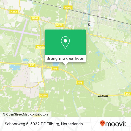 Schoorweg 6, 5032 PE Tilburg kaart