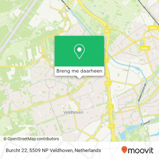 Burcht 22, 5509 NP Veldhoven kaart