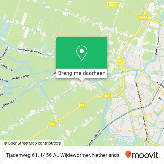 Tjadenweg 61, 1456 AL Wijdewormer kaart