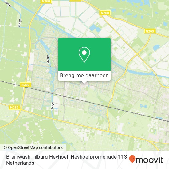 Brainwash Tilburg Heyhoef, Heyhoefpromenade 113 kaart