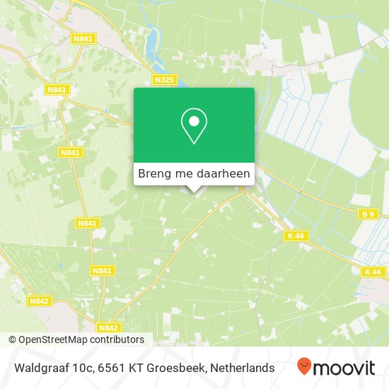 Waldgraaf 10c, 6561 KT Groesbeek kaart