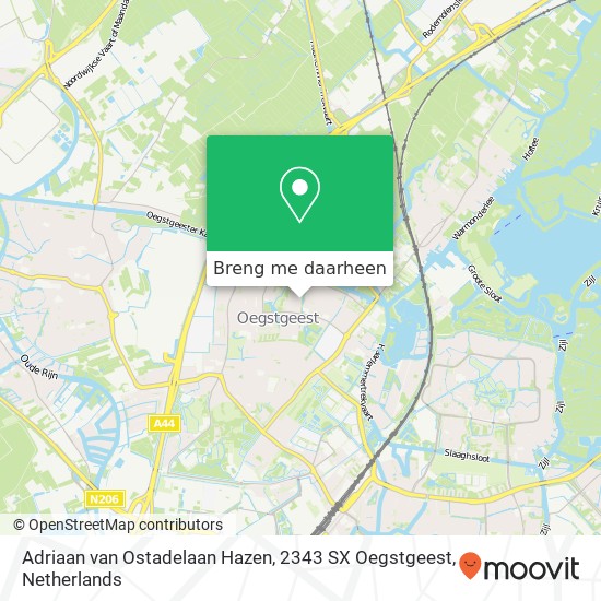 Adriaan van Ostadelaan Hazen, 2343 SX Oegstgeest kaart