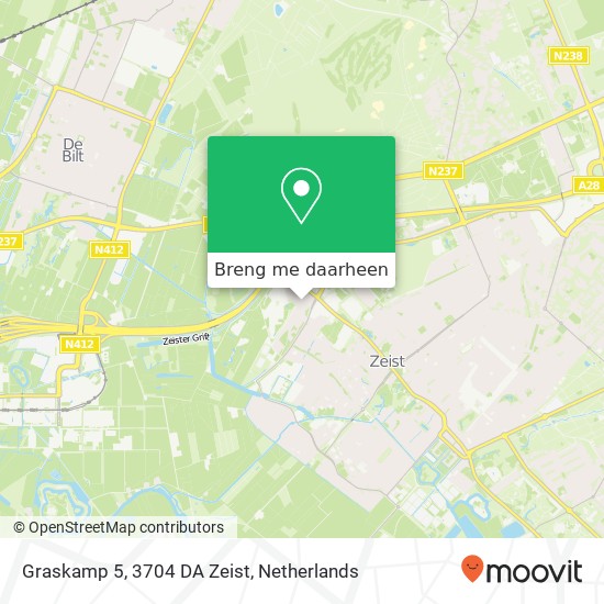 Graskamp 5, 3704 DA Zeist kaart