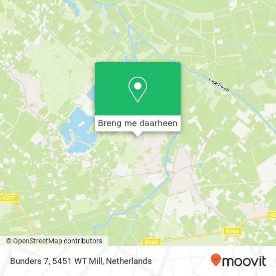 Bunders 7, 5451 WT Mill kaart