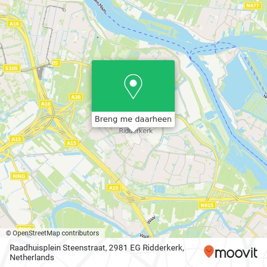 Raadhuisplein Steenstraat, 2981 EG Ridderkerk kaart
