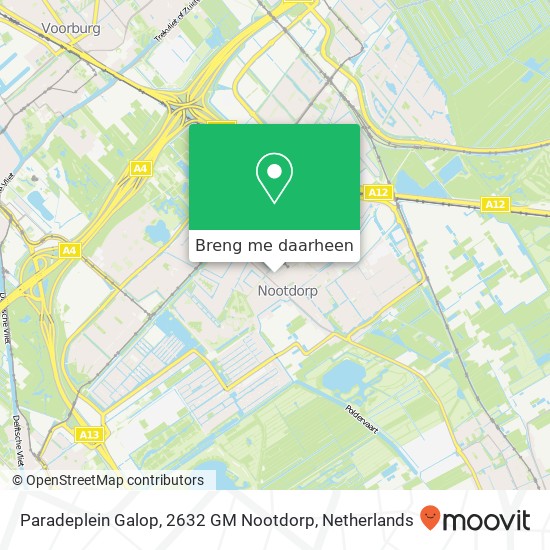 Paradeplein Galop, 2632 GM Nootdorp kaart