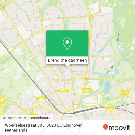 Woenselsestraat 305, 5623 EC Eindhoven kaart