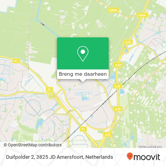 Duifpolder 2, 3825 JD Amersfoort kaart