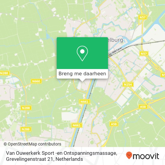 Van Ouwerkerk Sport -en Ontspanningsmassage, Grevelingenstraat 21 kaart