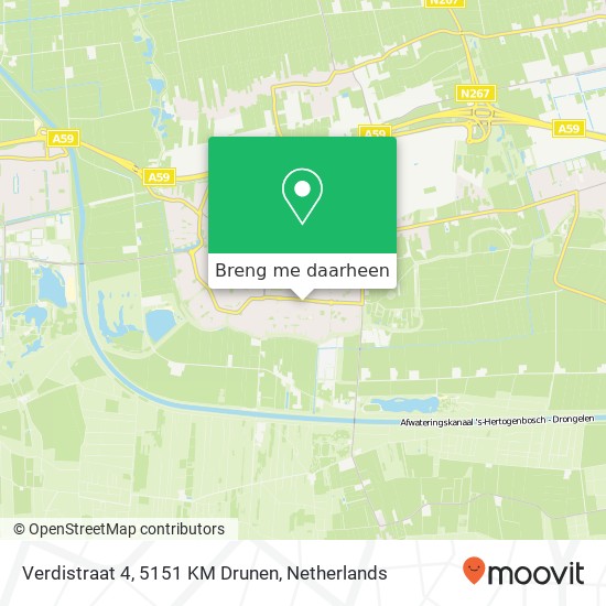 Verdistraat 4, 5151 KM Drunen kaart