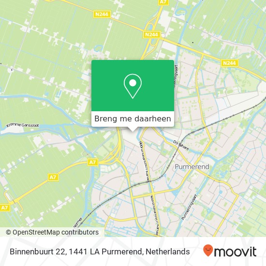 Binnenbuurt 22, 1441 LA Purmerend kaart