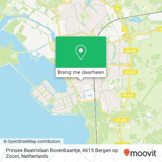 Prinses Beatrixlaan Bovenbaantje, 4615 Bergen op Zoom kaart