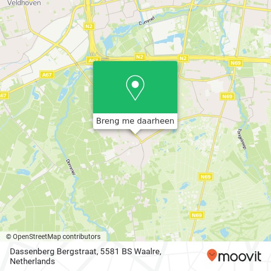 Dassenberg Bergstraat, 5581 BS Waalre kaart