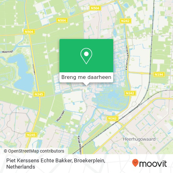 Piet Kerssens Echte Bakker, Broekerplein kaart