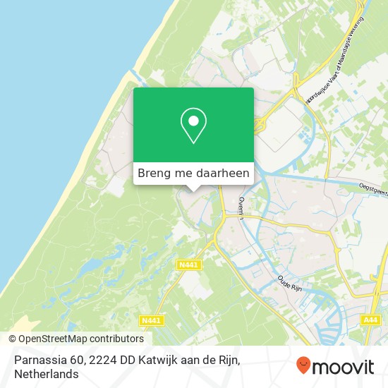 Parnassia 60, 2224 DD Katwijk aan de Rijn kaart