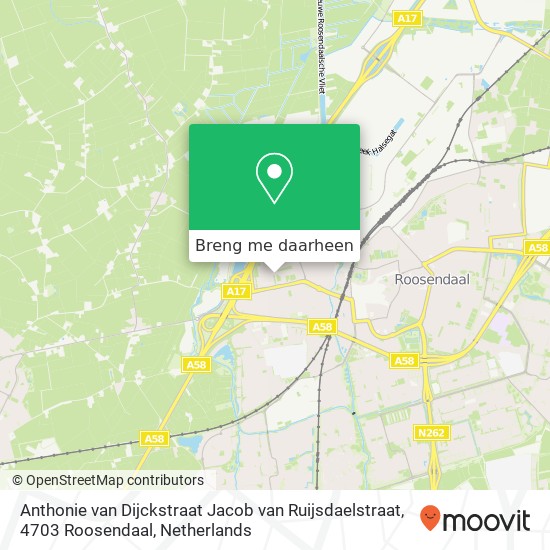 Anthonie van Dijckstraat Jacob van Ruijsdaelstraat, 4703 Roosendaal kaart