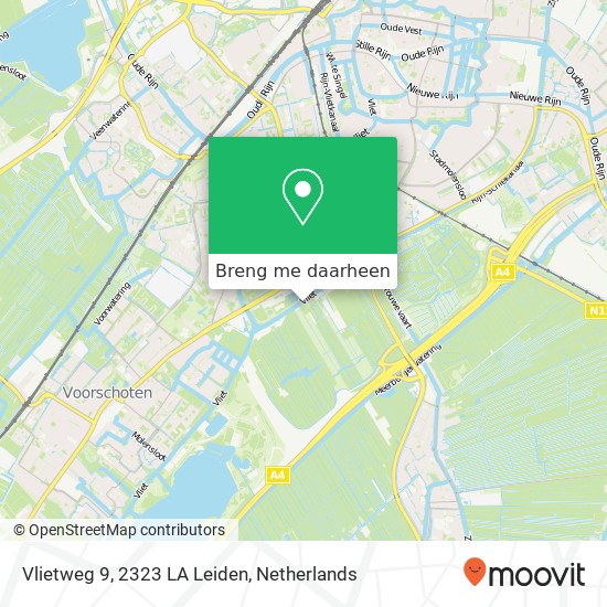 Vlietweg 9, 2323 LA Leiden kaart