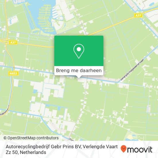 Autorecyclingbedrijf Gebr Prins BV, Verlengde Vaart Zz 50 kaart