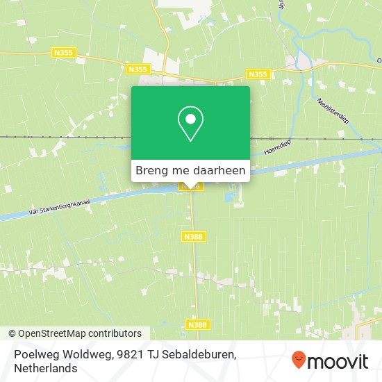 Poelweg Woldweg, 9821 TJ Sebaldeburen kaart