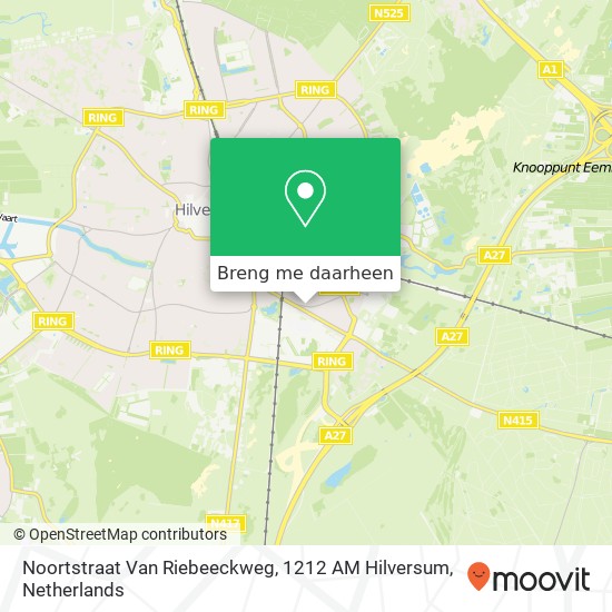 Noortstraat Van Riebeeckweg, 1212 AM Hilversum kaart