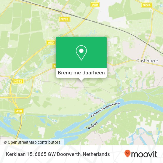 Kerklaan 15, 6865 GW Doorwerth kaart