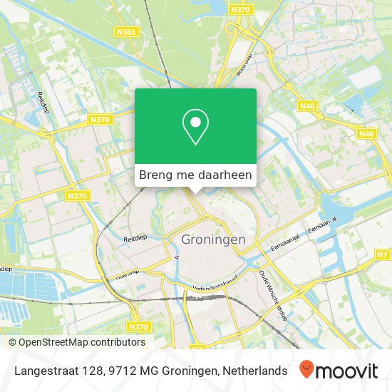 Langestraat 128, 9712 MG Groningen kaart