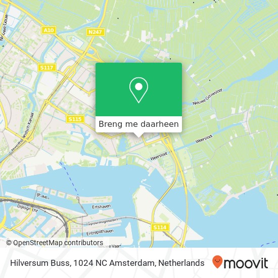Hilversum Buss, 1024 NC Amsterdam kaart