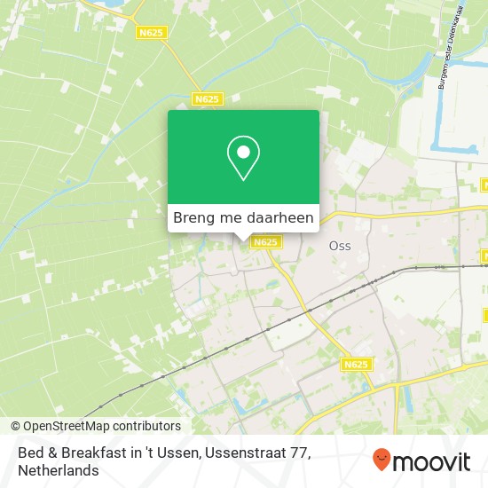 Bed & Breakfast in 't Ussen, Ussenstraat 77 kaart