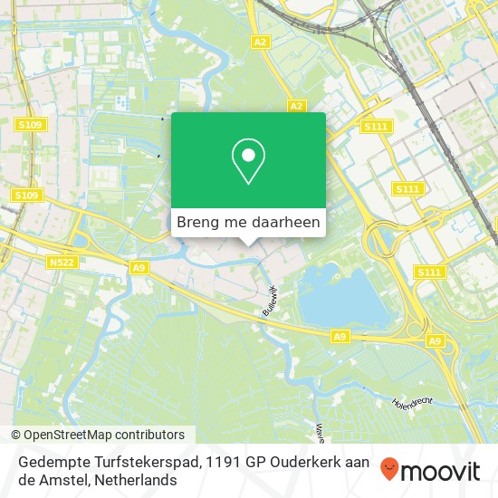 Gedempte Turfstekerspad, 1191 GP Ouderkerk aan de Amstel kaart