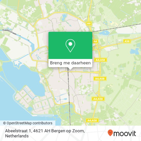 Abeelstraat 1, 4621 AH Bergen op Zoom kaart