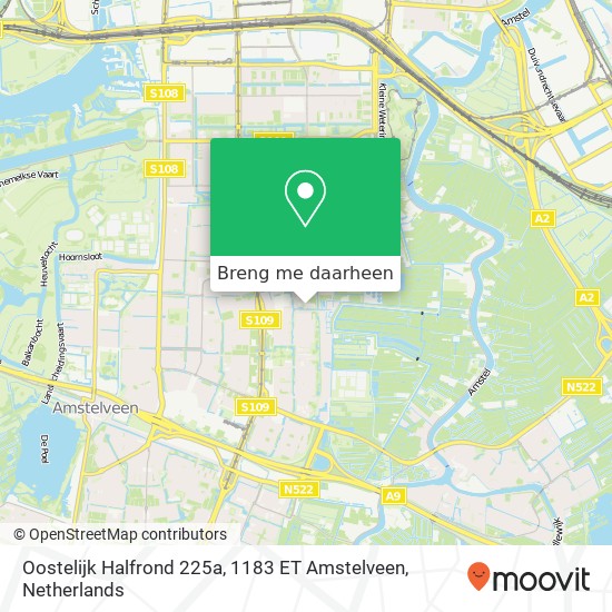 Oostelijk Halfrond 225a, 1183 ET Amstelveen kaart