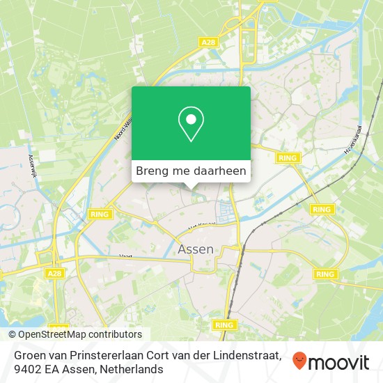 Groen van Prinstererlaan Cort van der Lindenstraat, 9402 EA Assen kaart