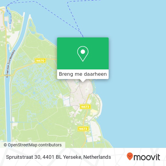 Spruitstraat 30, 4401 BL Yerseke kaart