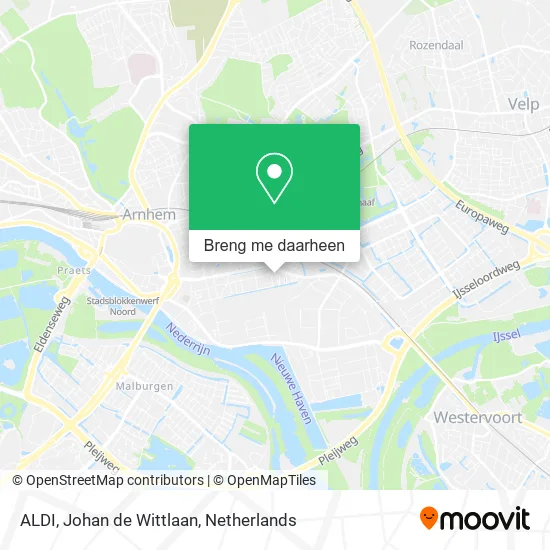 ALDI, Johan de Wittlaan kaart