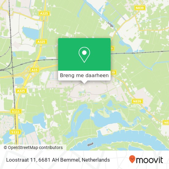 Loostraat 11, 6681 AH Bemmel kaart