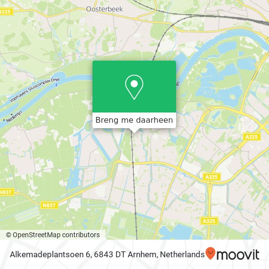 Alkemadeplantsoen 6, 6843 DT Arnhem kaart