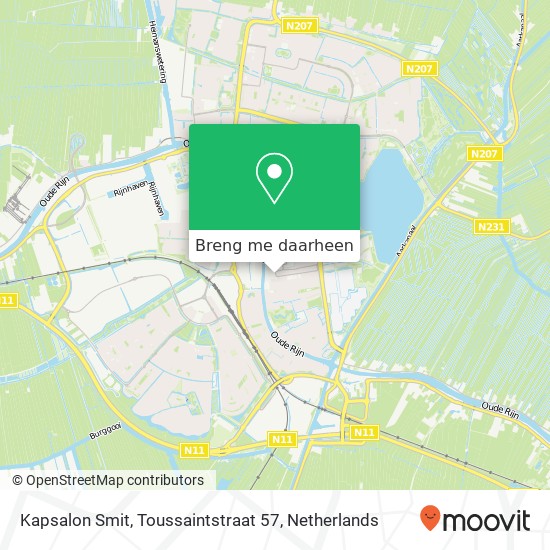 Kapsalon Smit, Toussaintstraat 57 kaart