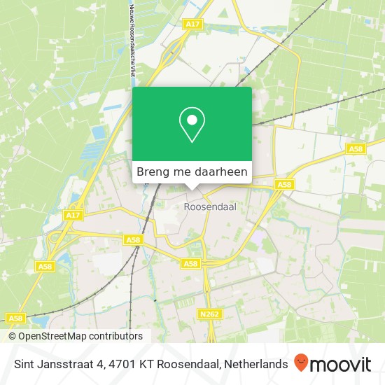 Sint Jansstraat 4, 4701 KT Roosendaal kaart