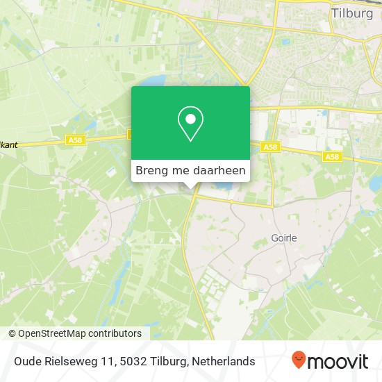 Oude Rielseweg 11, 5032 Tilburg kaart