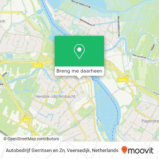 Autobedrijf Gerritsen en Zn, Veersedijk kaart