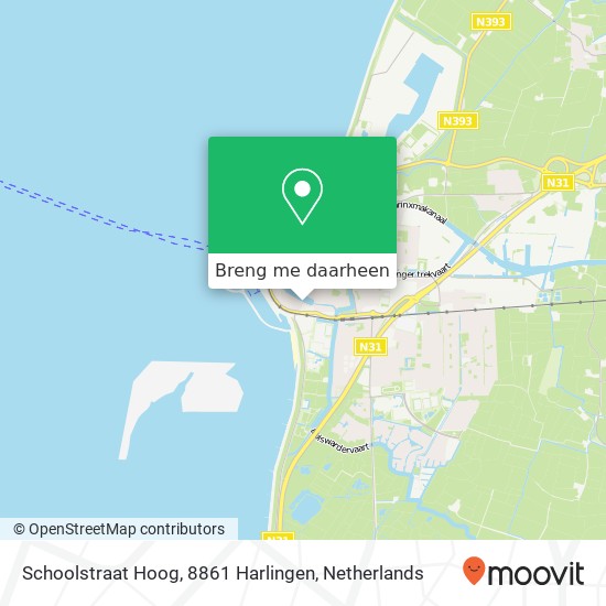 Schoolstraat Hoog, 8861 Harlingen kaart